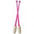 Булавы для художественной гимнастики Pastorelli MASHA 40,5 см. белая головка, розовая рукоятка 02617